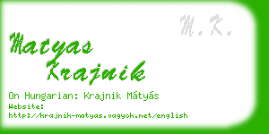 matyas krajnik business card