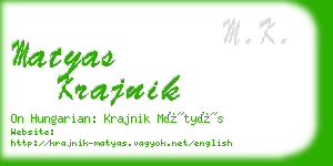 matyas krajnik business card